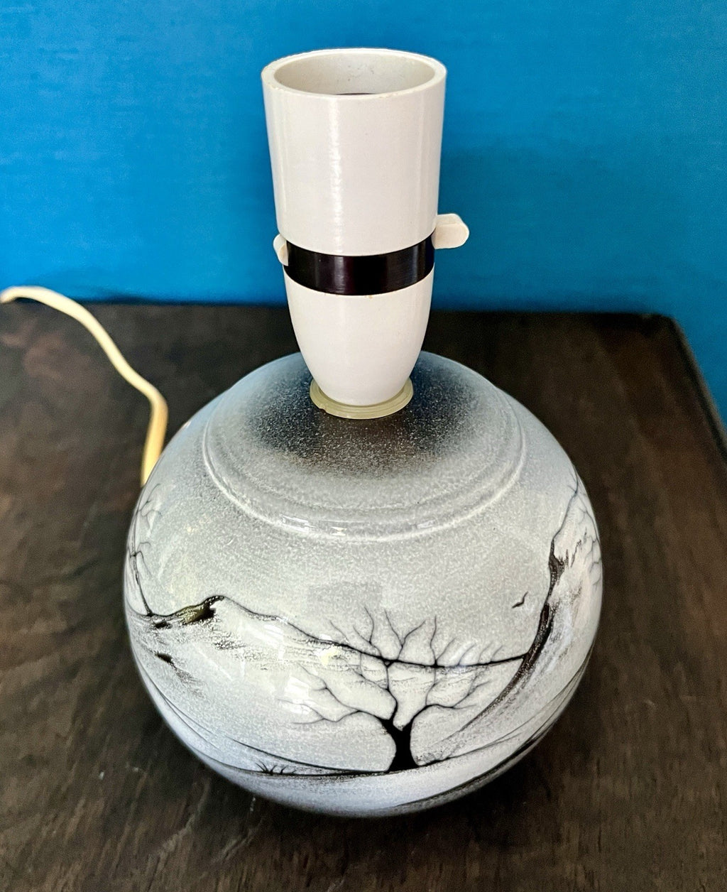 Vintage Select Ceramics England Hand Painted Table Lamp Landscape Scene Working