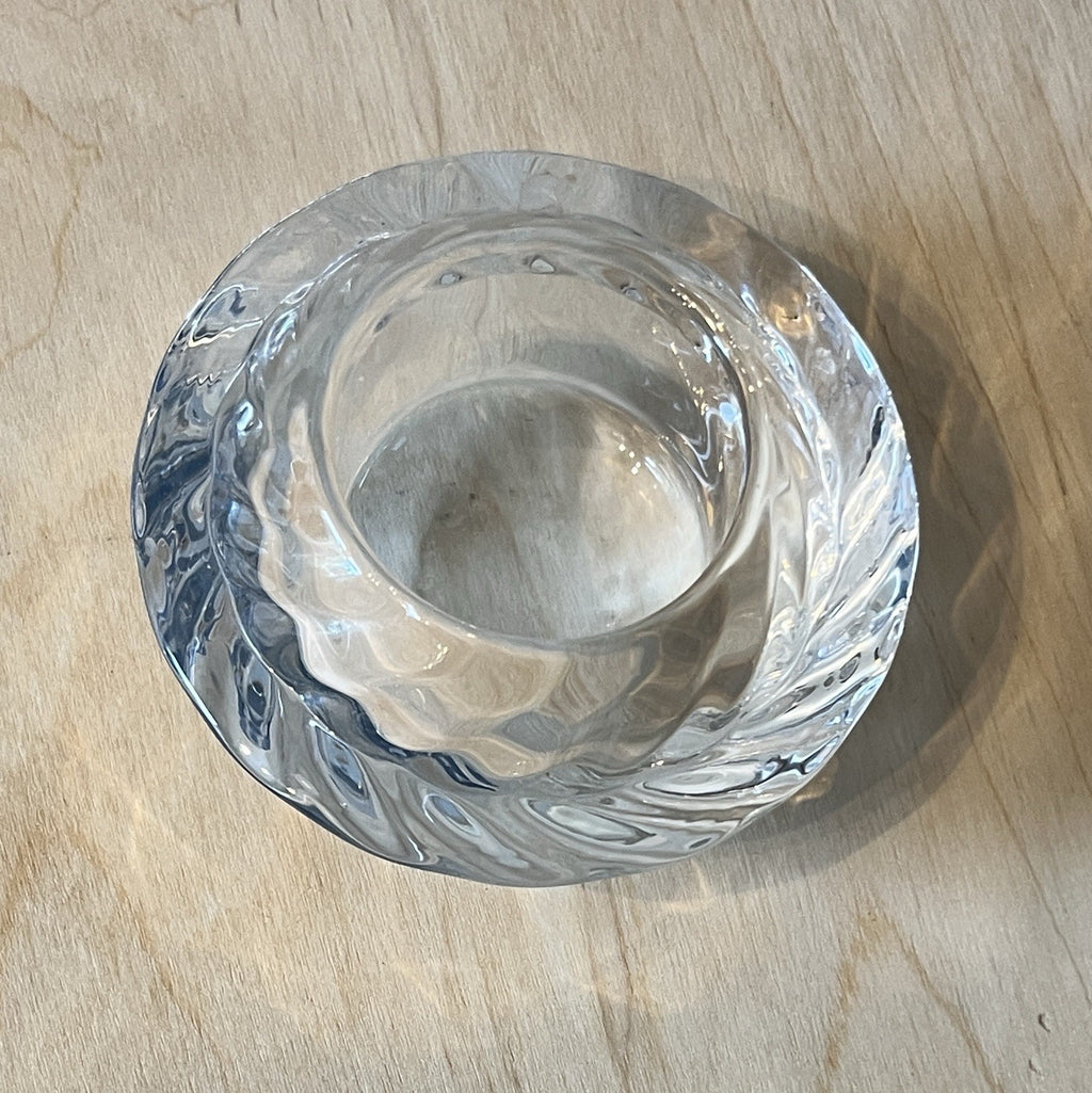 2 Royal Copenhagen Crystal Votive Candle Holders Danish Glass Tea Light Holders