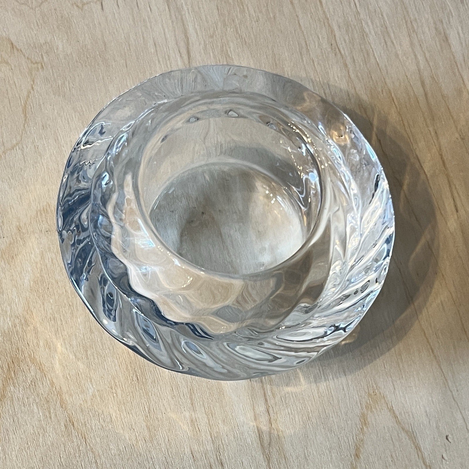 2 Royal Copenhagen Crystal Votive Candle Holders Danish Glass Tea Light Holders