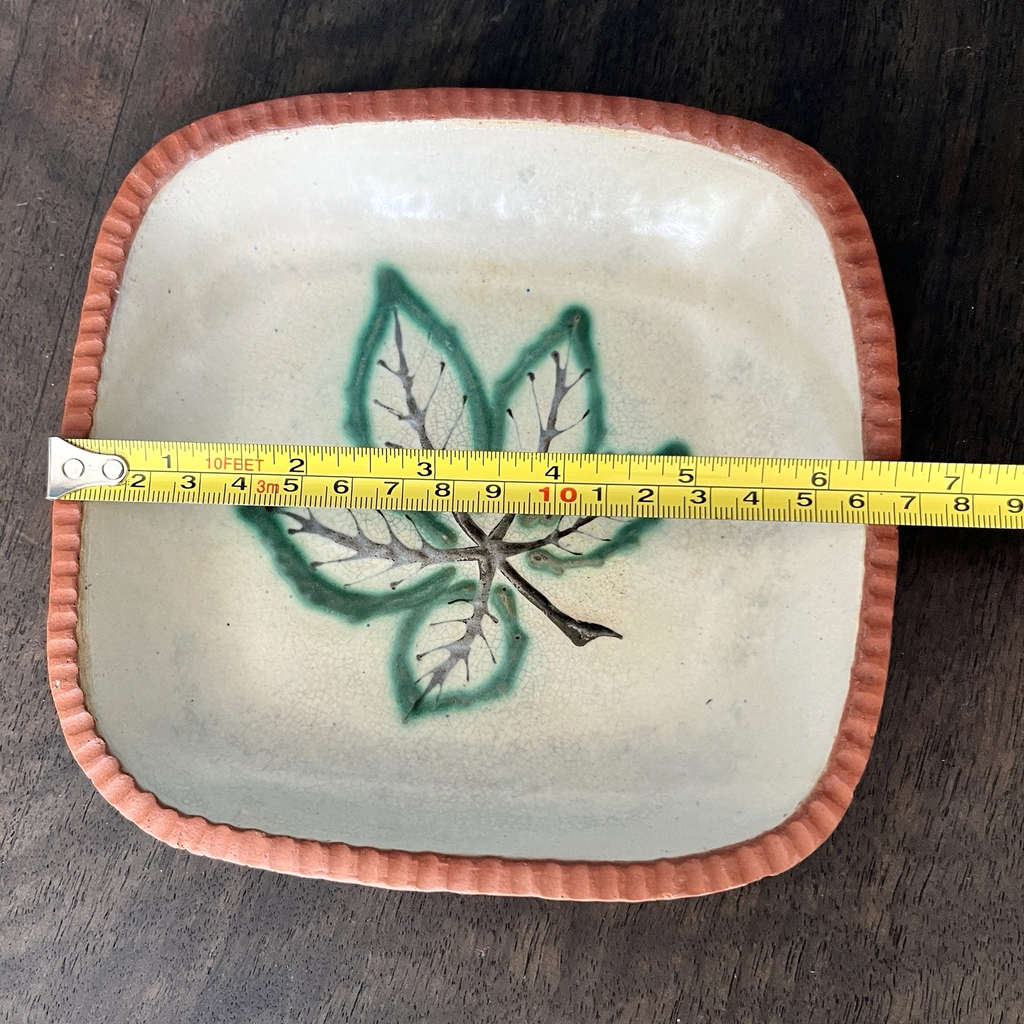 Cross Keys Pottery Leaf Dish Studio Pottery Bowl Handmade Ceramic Dish