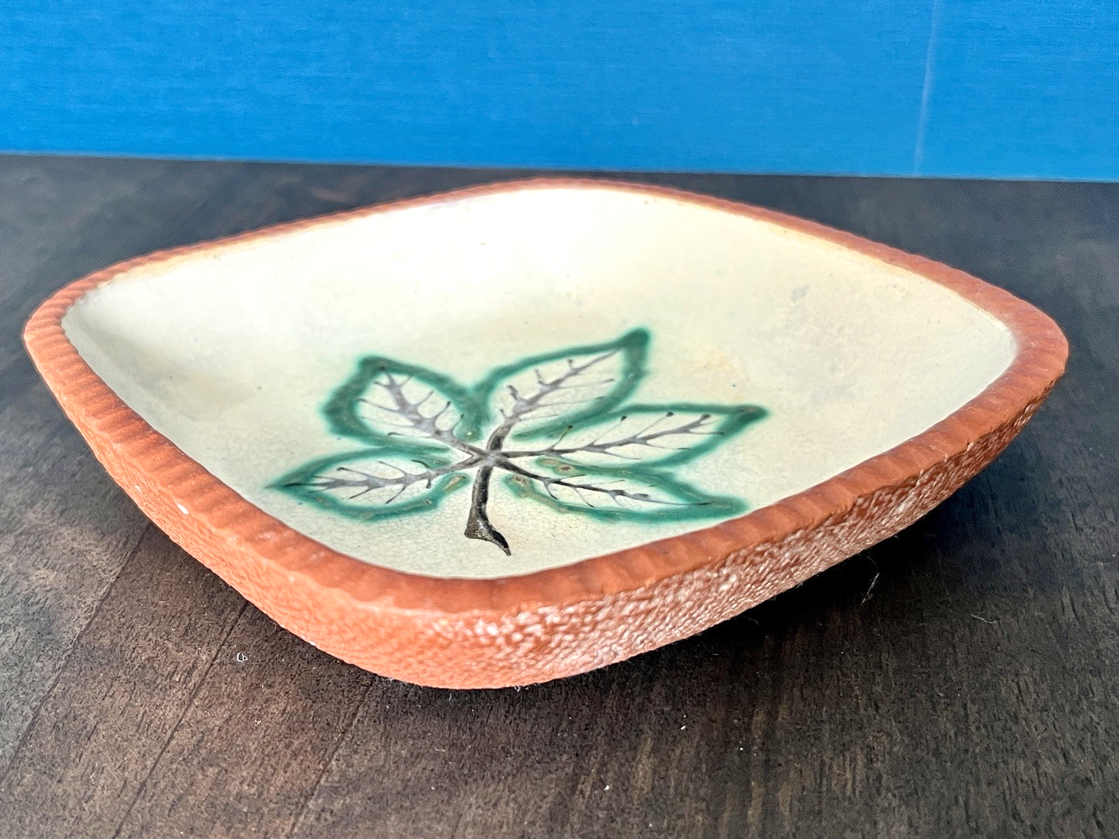 Cross Keys Pottery Leaf Dish Studio Pottery Bowl Handmade Ceramic Dish
