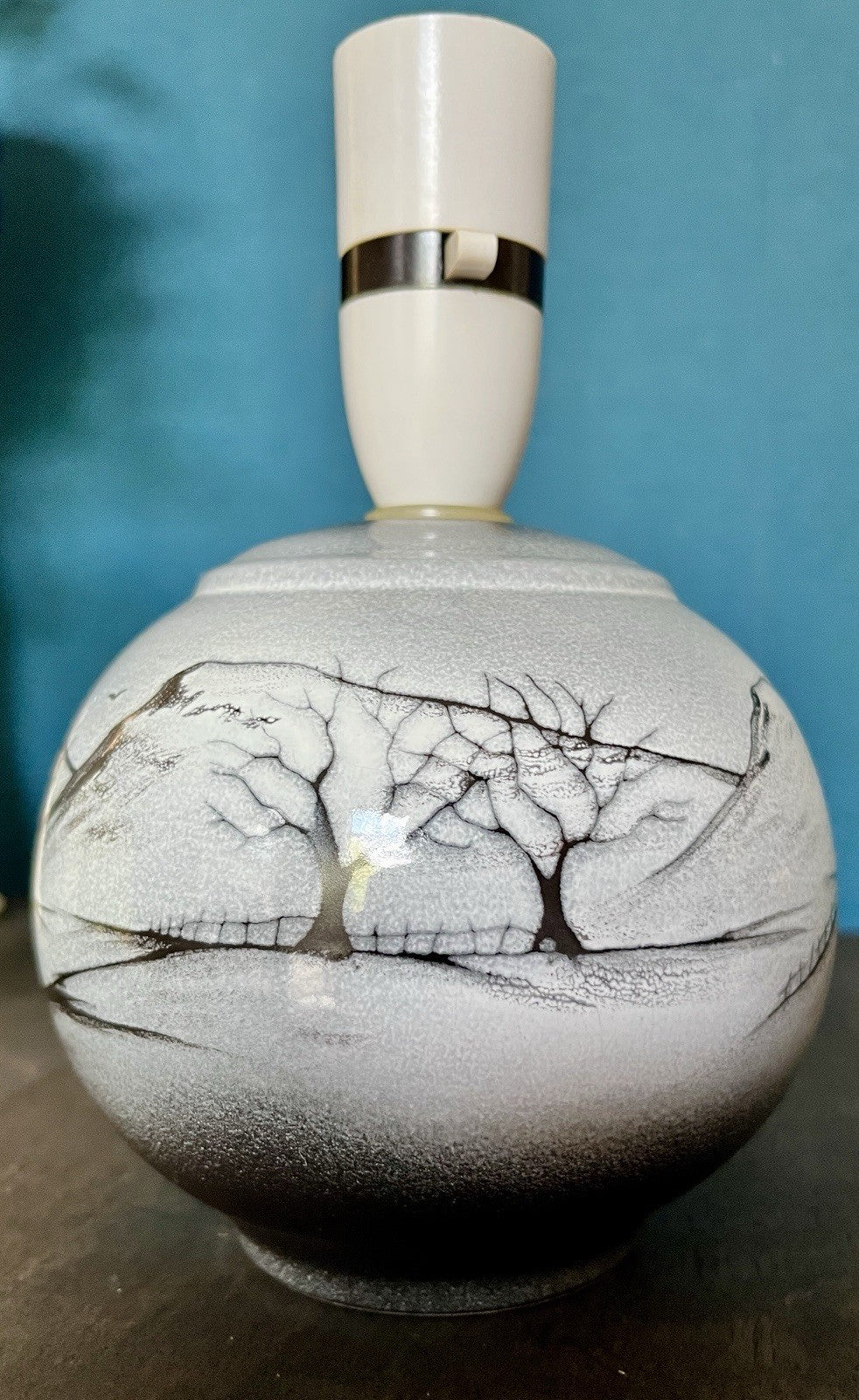 Vintage Select Ceramics England Hand Painted Table Lamp Landscape Scene Working