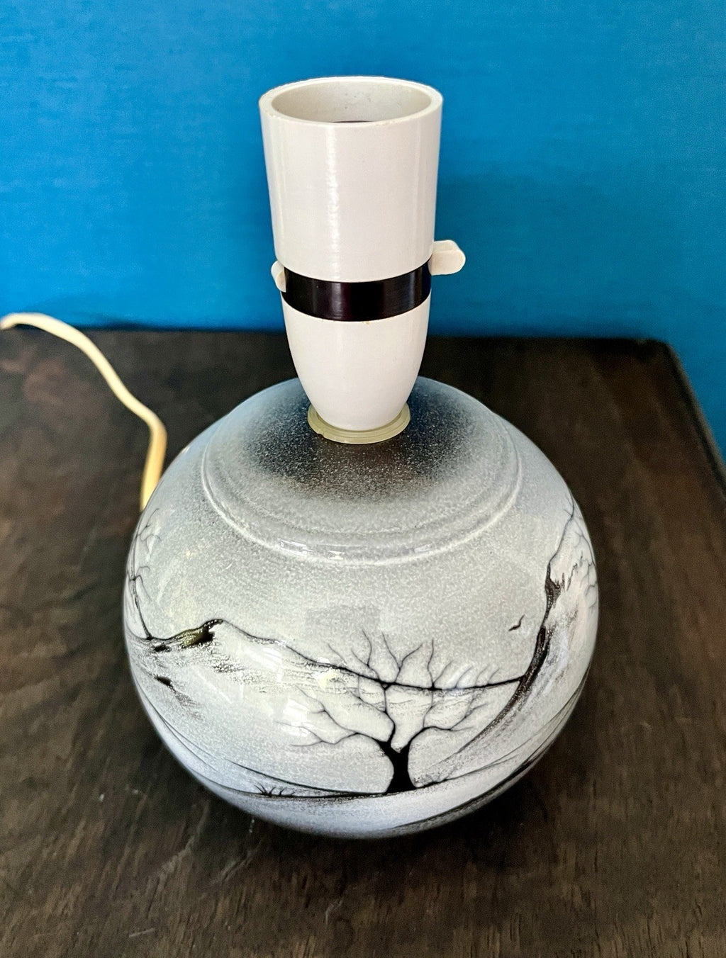 Vintage Select Ceramics England Hand Painted Table Lamp Landscape Scene Working
