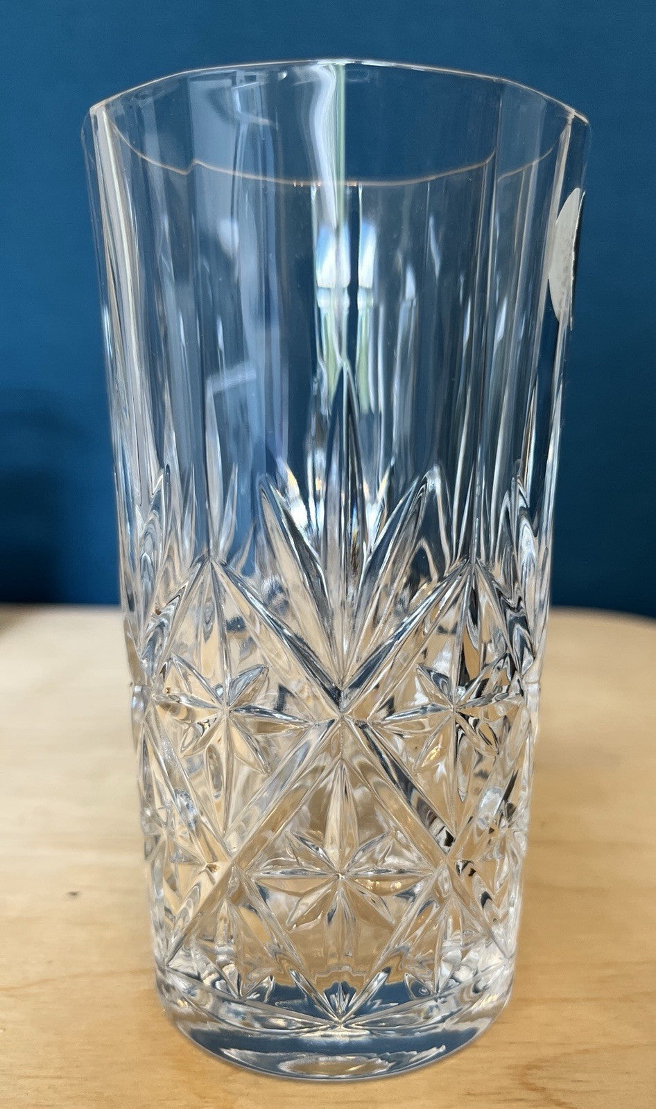 4 Crystal Highball Tumblers Cut Glass Drinking Glasses Boxed 13.5cm
