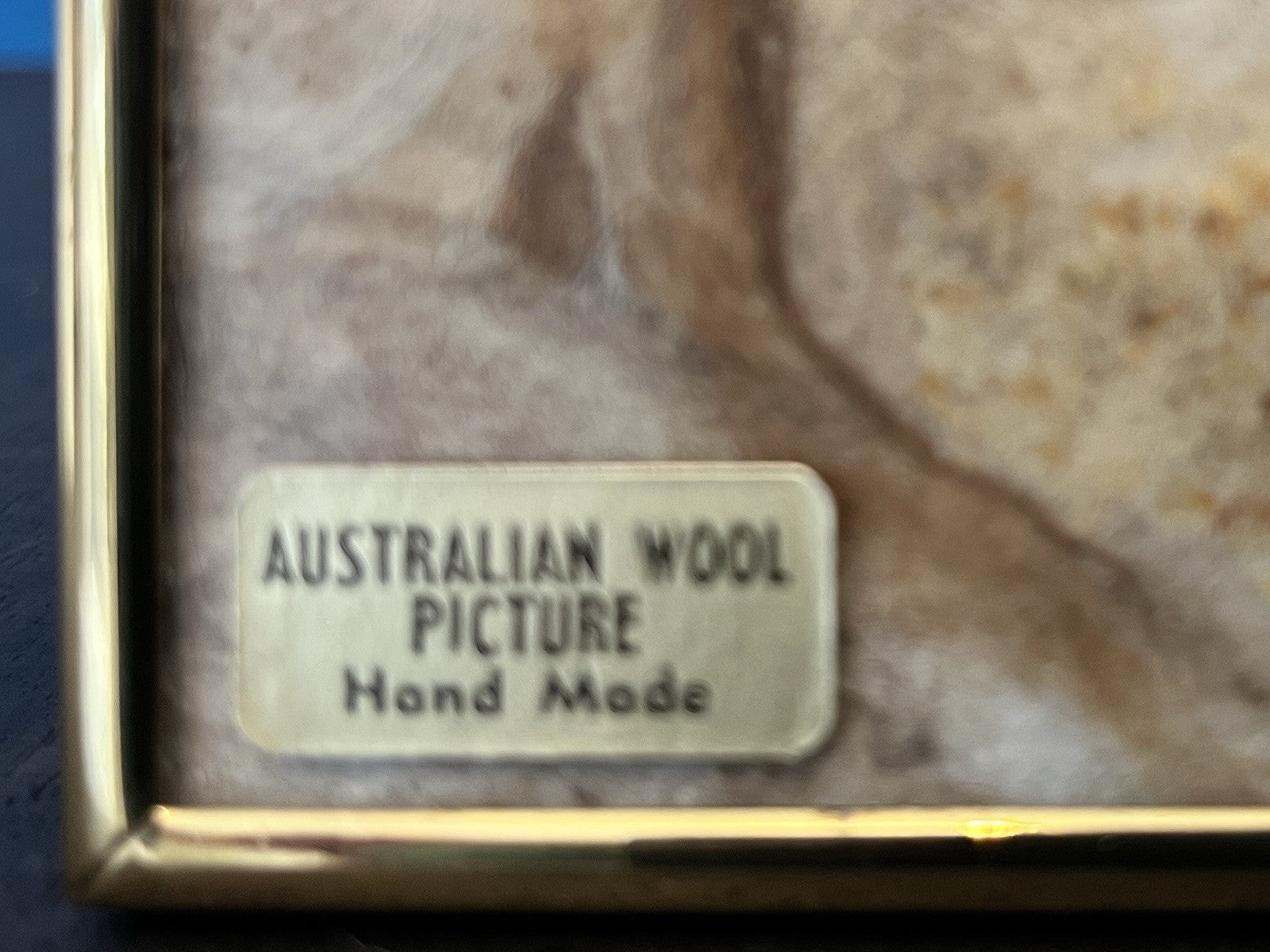 Vintage Australian Wool Picture Hand Made Landscape Sheep Wool Art Framed 13cm