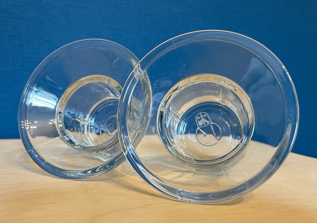 Pair Rosendahl Copenhagen Denmark Glass Tealight Candle Holders Danish Modern