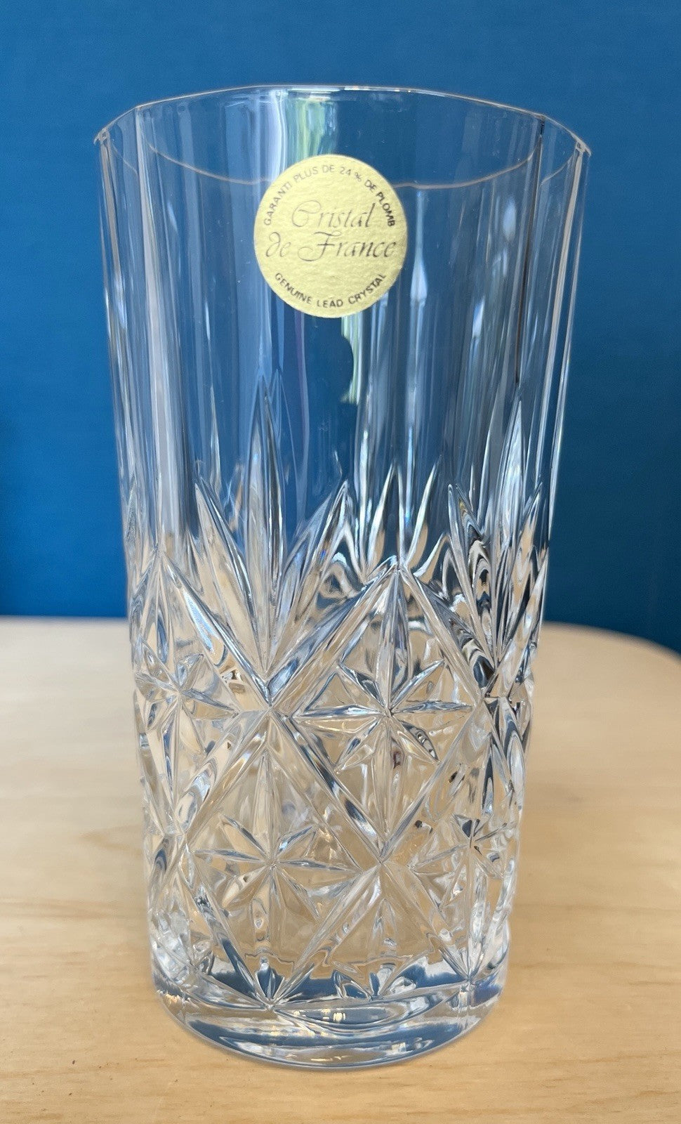 4 Crystal Highball Tumblers Cut Glass Drinking Glasses Boxed 13.5cm