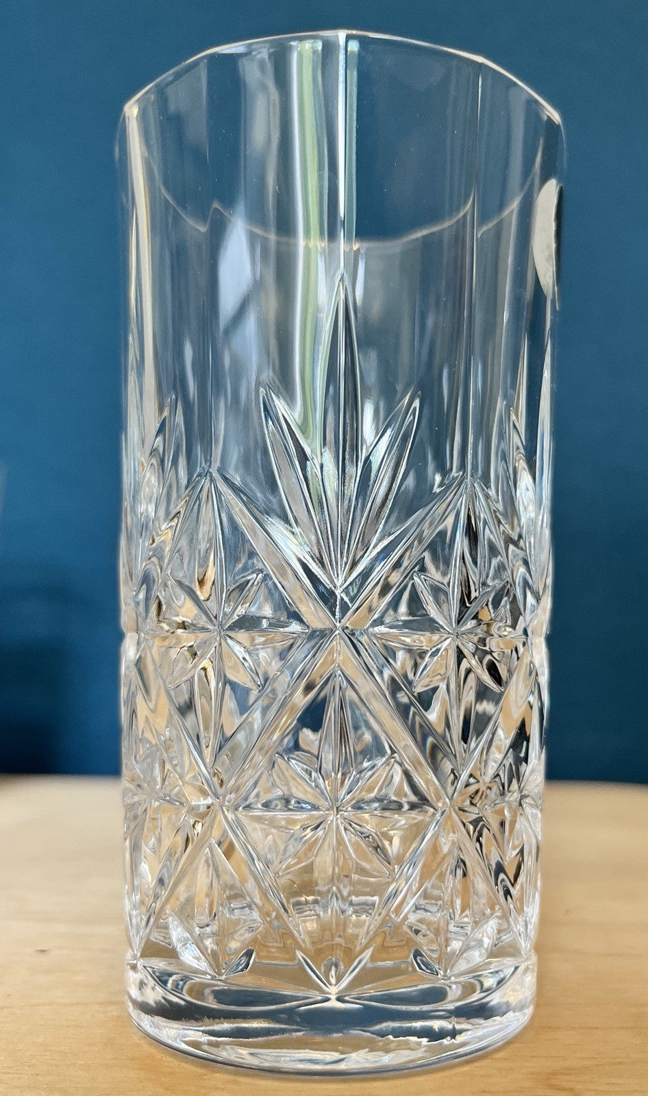 4 Crystal Highball Tumblers Cut Glass Drinking Glasses Boxed 13.5cm