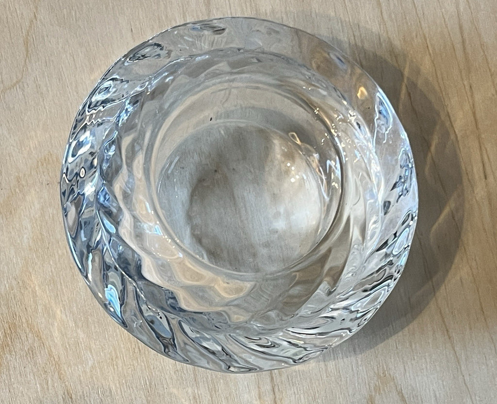 2 Royal Copenhagen Crystal Votive Candle Holders Danish Glass Tea Light Holders