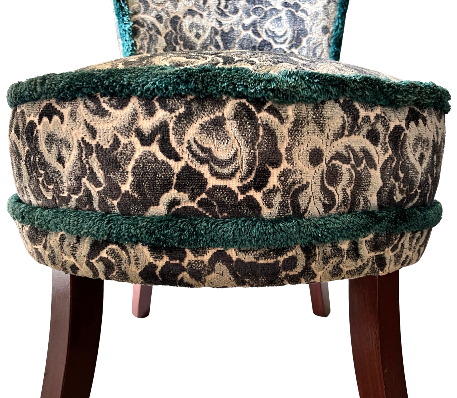 Vintage Upholstered Bedroom Chair Accent Chair Floral Damask Occasional Chair