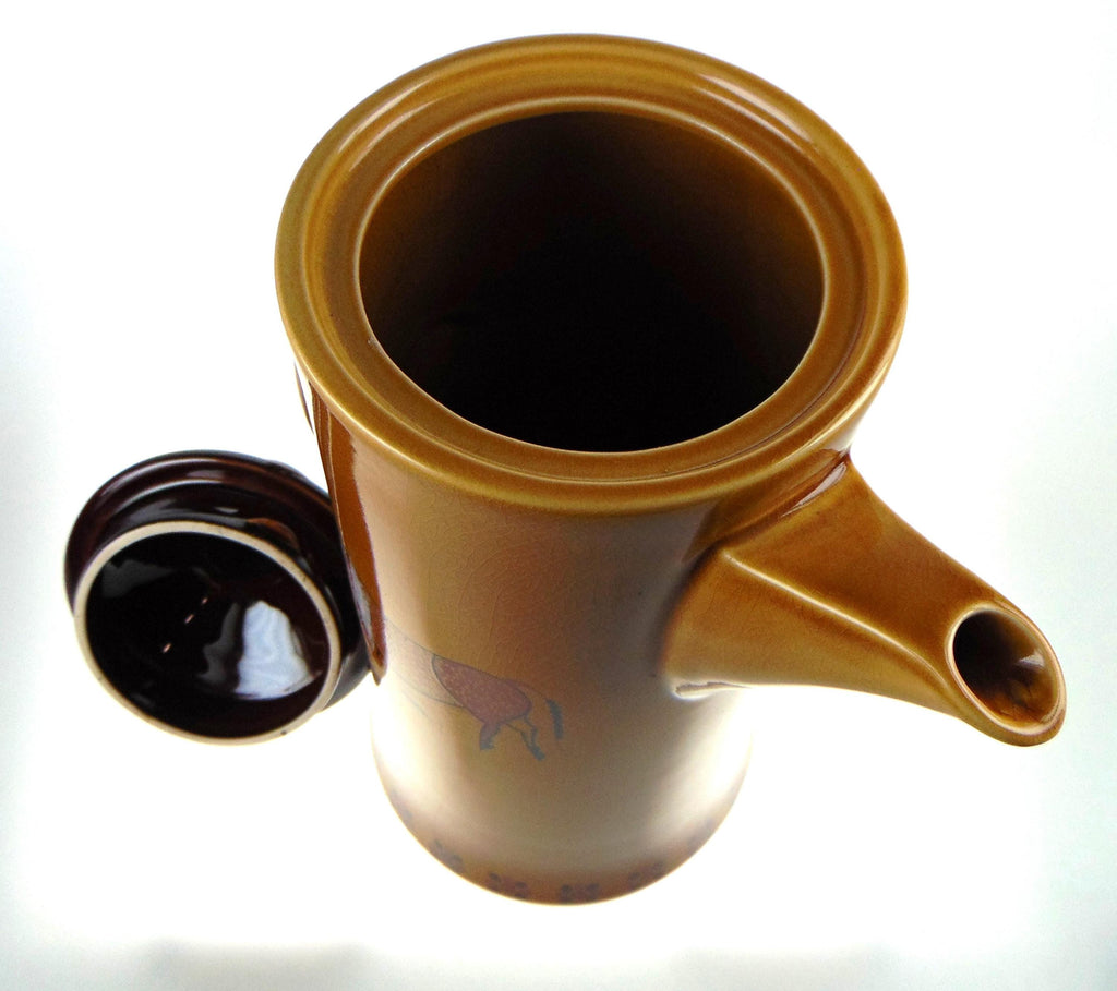 Royal Worcester Palissy Sierra Coffee Pot: Mid-Century Taurus Design