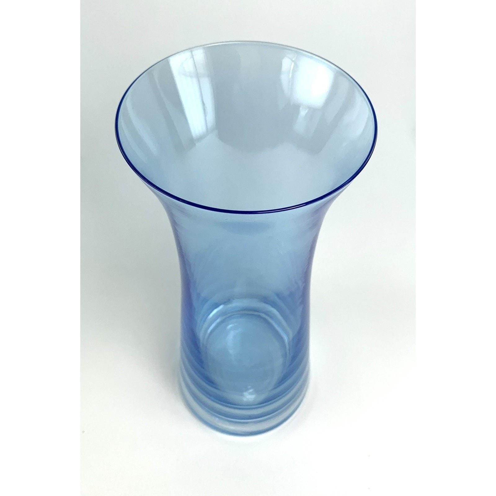 Vintage Bohemia Fontana Crystal Vase: Pale Blue Czech Art Glass