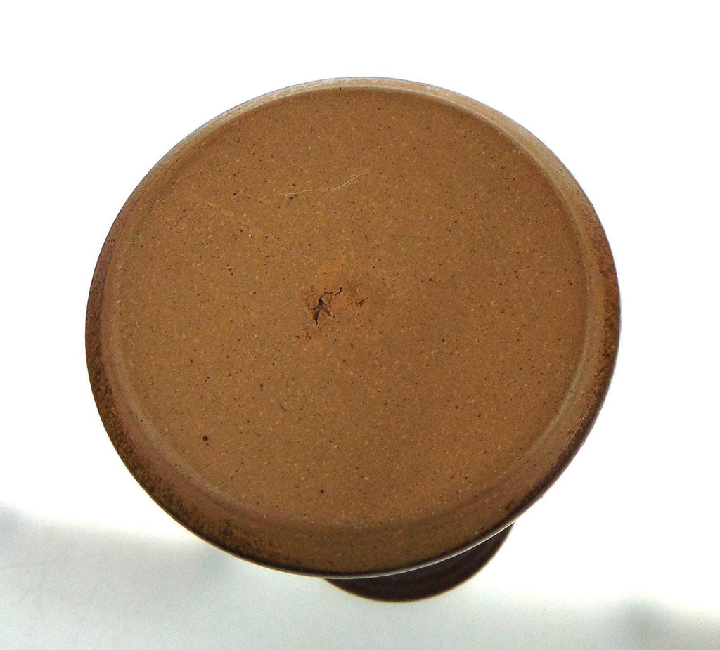 POG Pottery Studio Stoneware Vase, Brushstroke Decor, Signed Mark, 1970s–80s