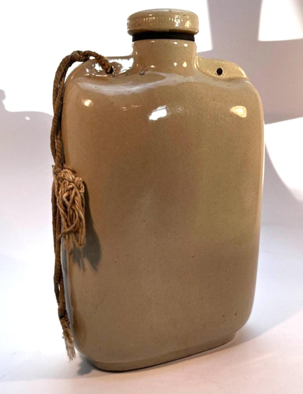 1942 Bourne Denby Stoneware Hot Water Bottle: Mid-Century Flask