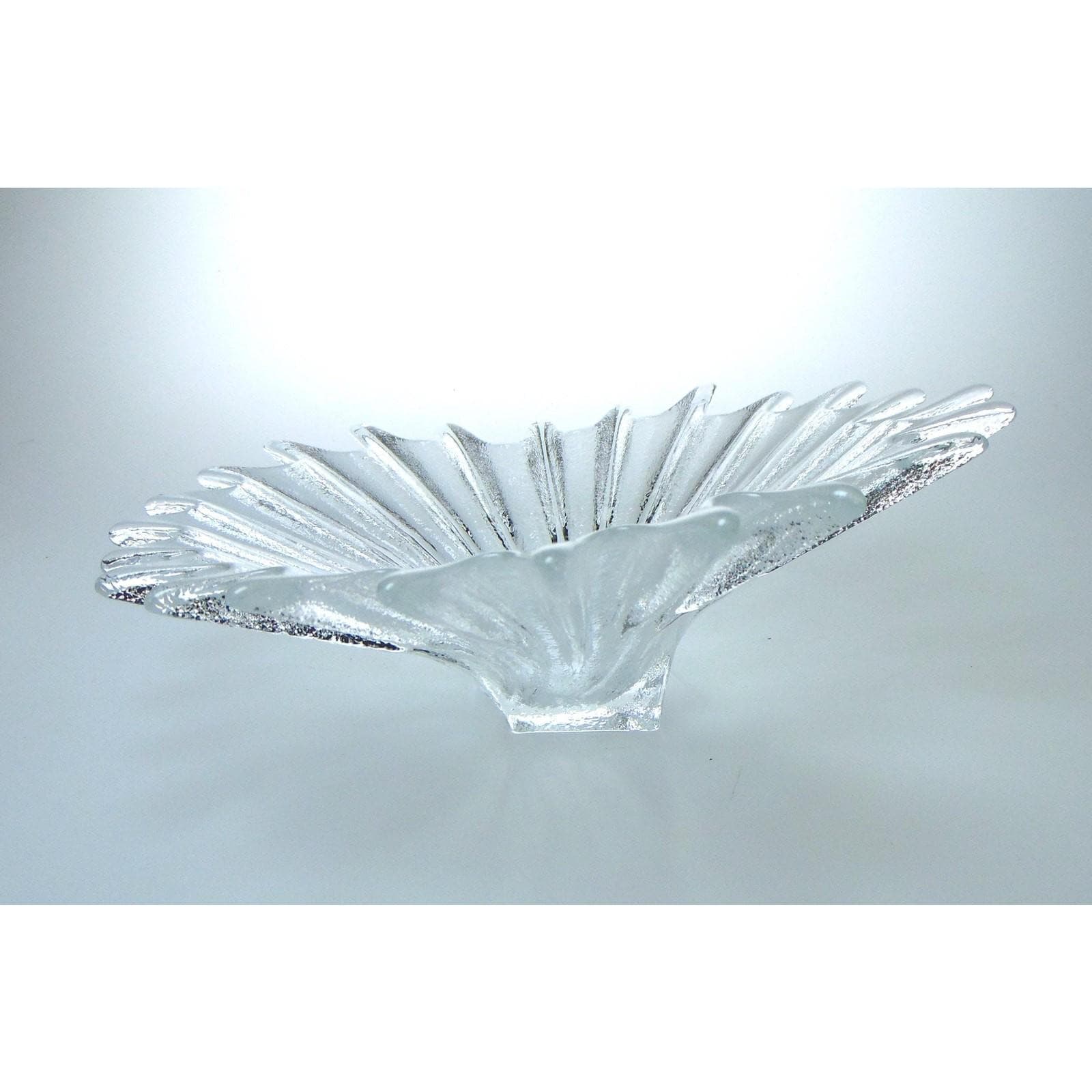 Dartington crystal palm dish in clear crystal. decorative crystal bowl 1980s