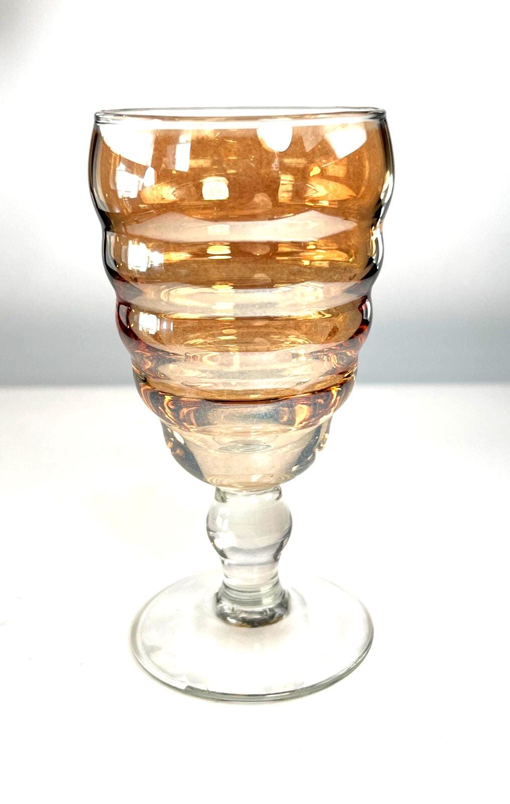 1960s Lustreware Glasses Carnival Glass Drinking Glasses. Mid Century Barware