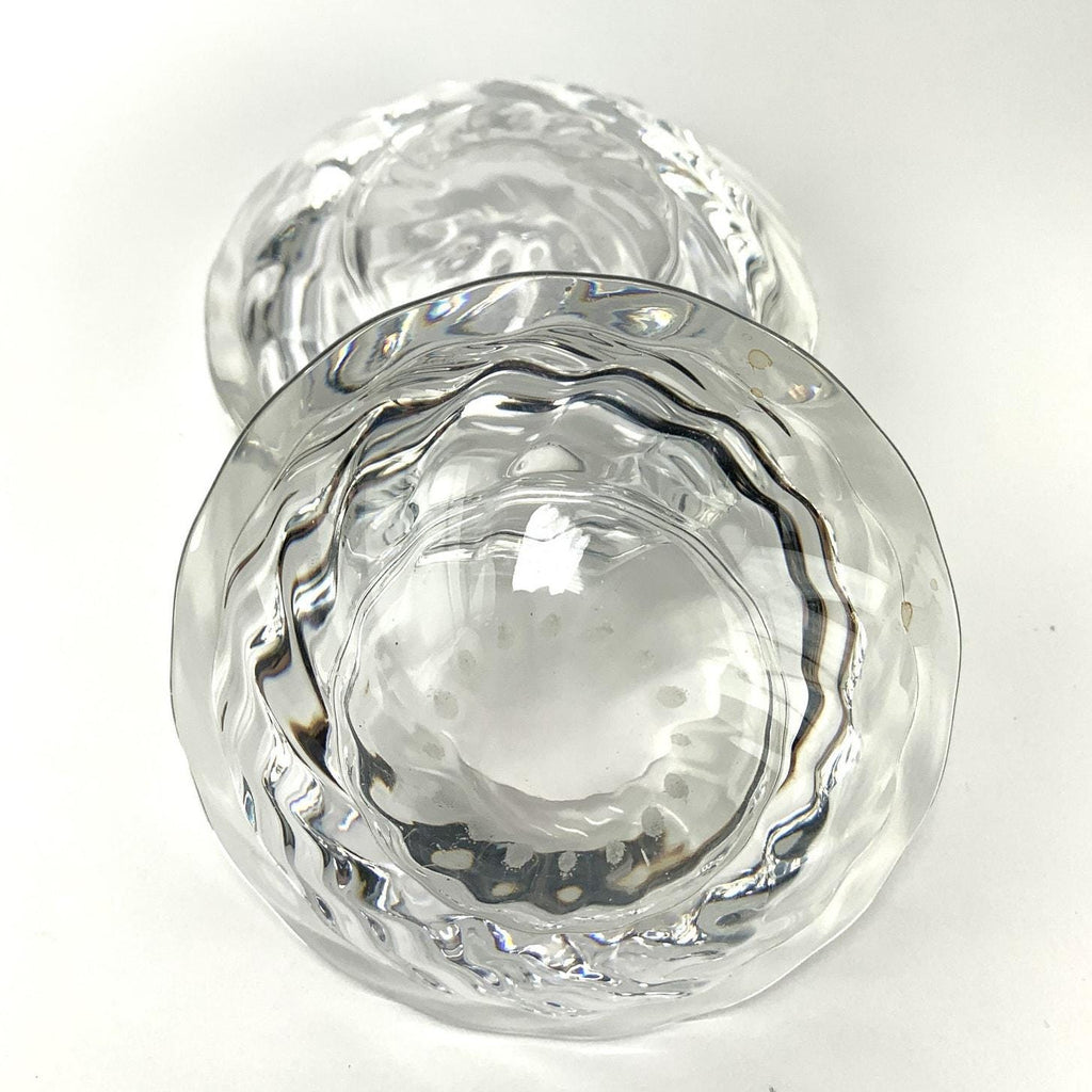 2 Royal Copenhagen Crystal Capriole Tea Light Holders. 10cm Scandinavian Crystal