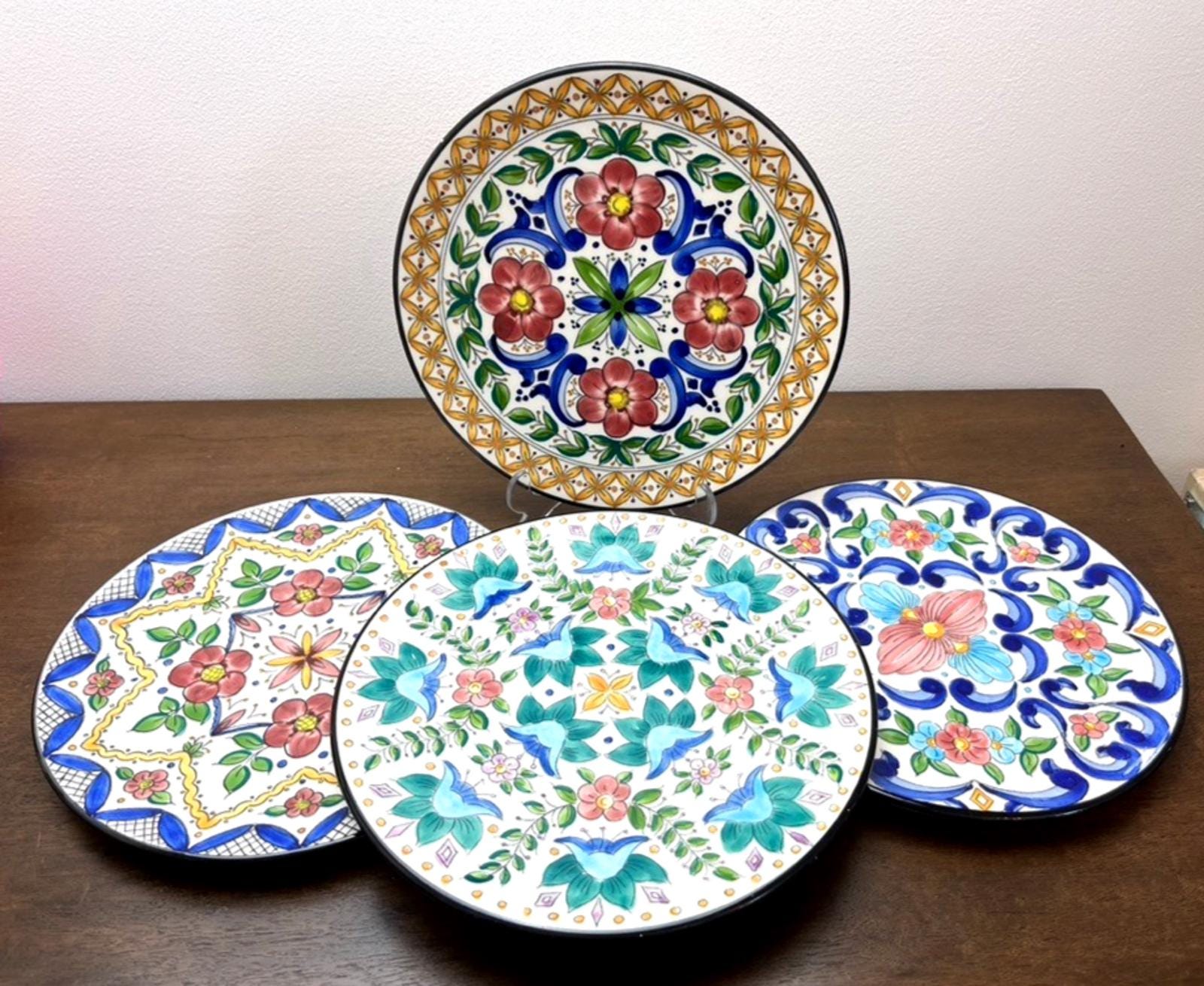 23cm Spanish Folk Art Decorative Plates - Wall Hanging or Display, Hand Painted