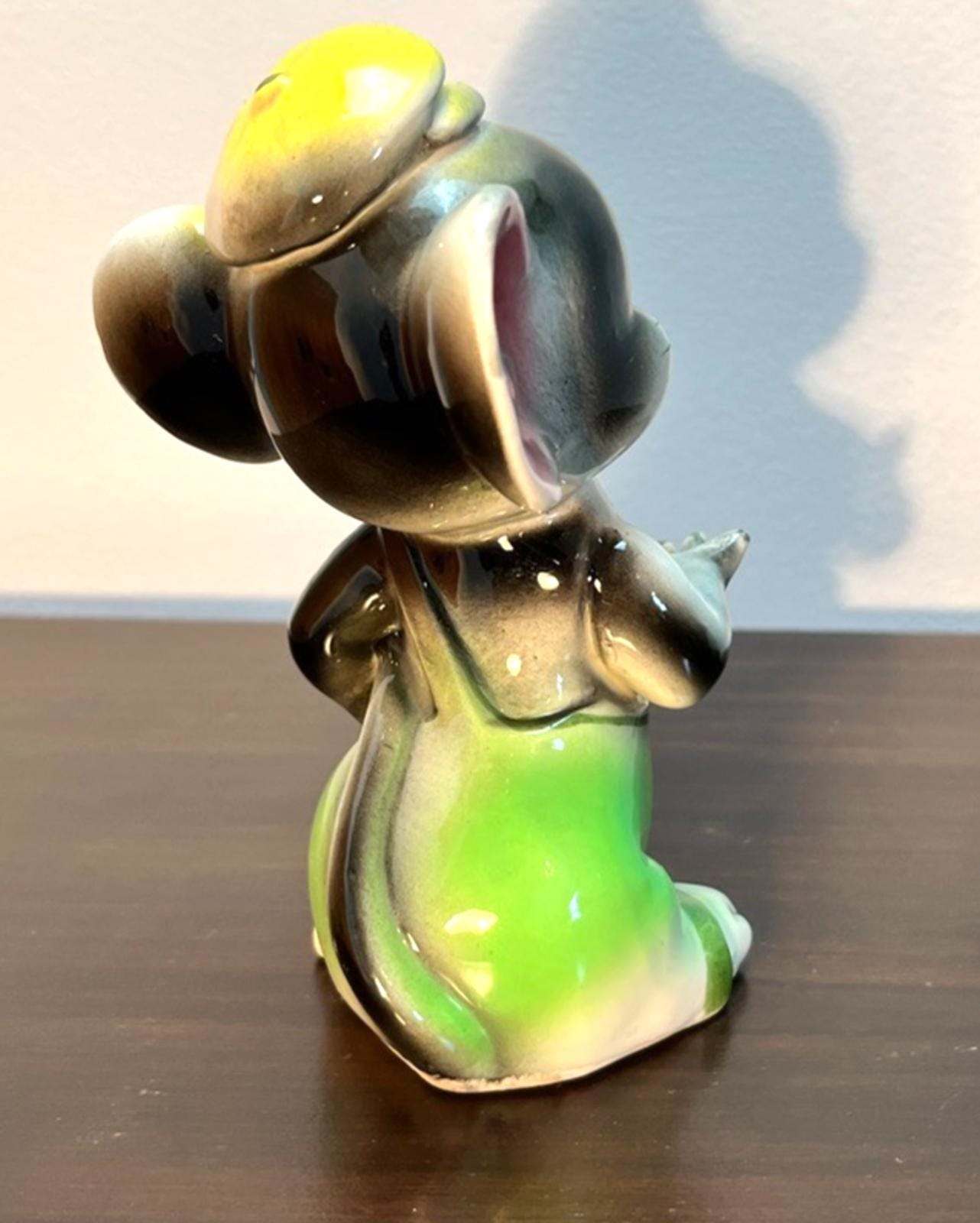 Vintage 1950s/60s Ceramic Mouse Figurine – Hand Painted, Foreign Mark, 14cm