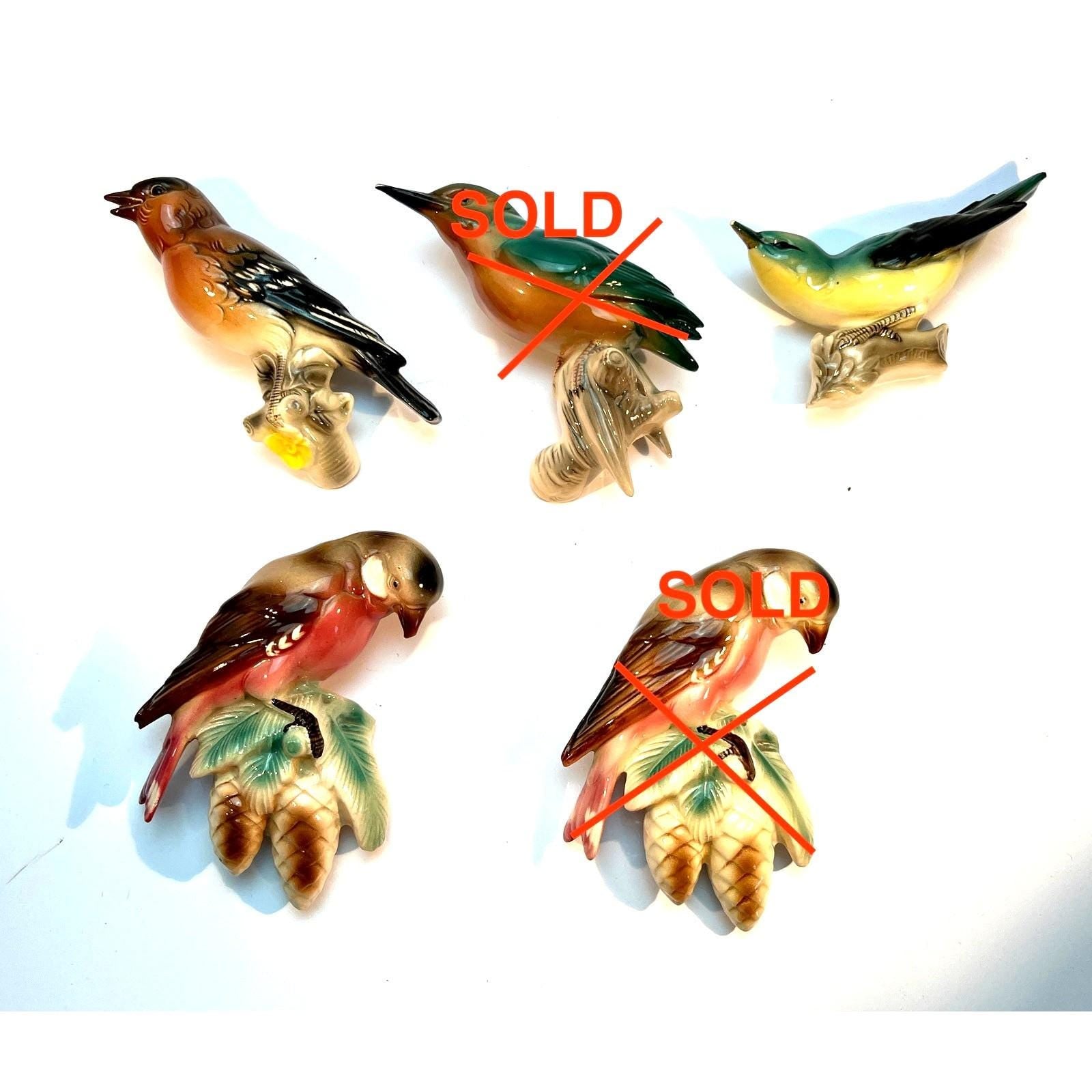 3 Hertwig Katzhütte bird wall plaques – 1930s german porcelain