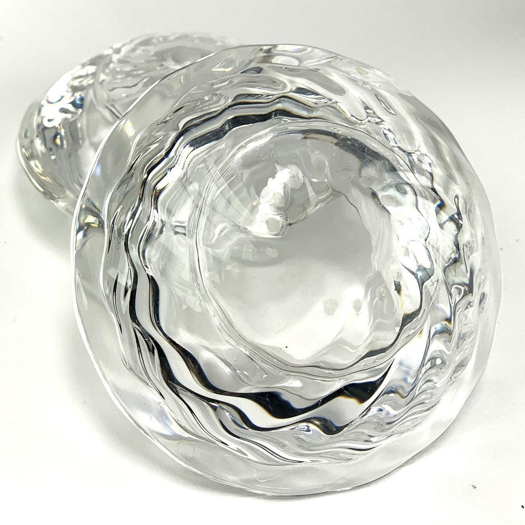 2 Royal Copenhagen Crystal Capriole Tea Light Holders. 10cm Scandinavian Crystal