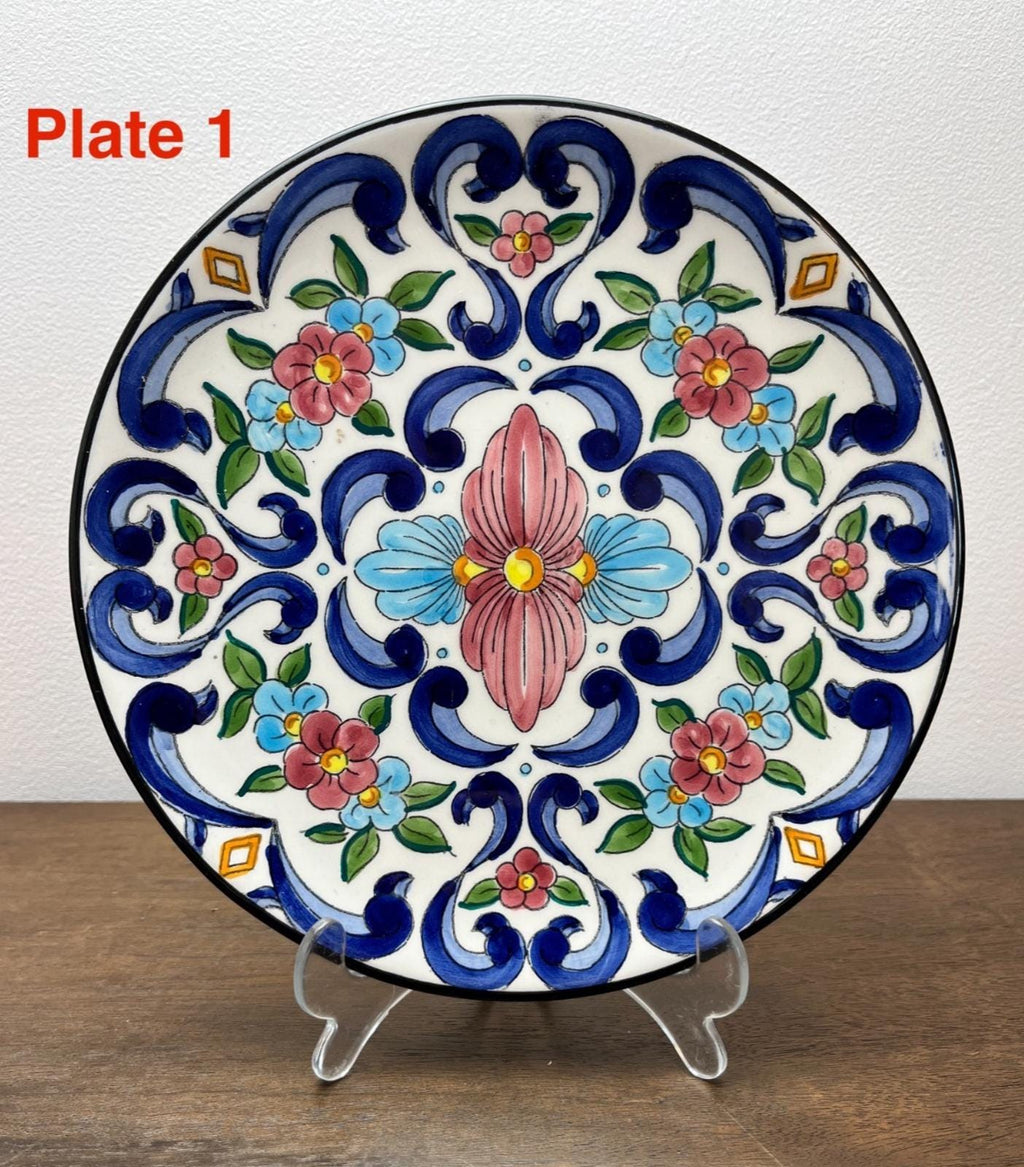 23cm Spanish Folk Art Decorative Plates - Wall Hanging or Display, Hand Painted