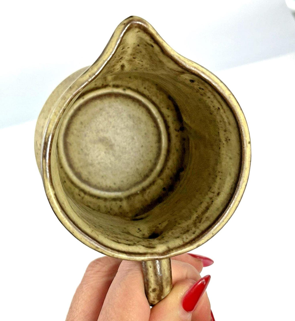 Mid Century Pottery Jug. Vintage Milk Ju or Water Jug. 1970s Pottery Kitchenware 10cm High x 11cm Wide