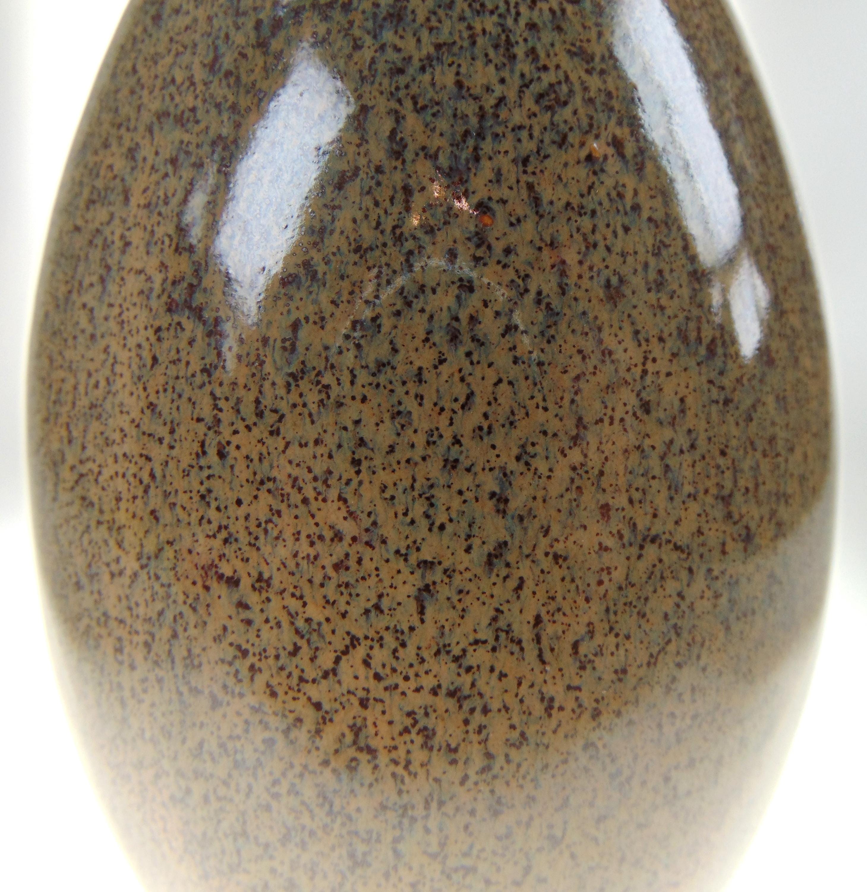 1970s Studio Art Pottery Bud Vase: Speckled Retro Decor