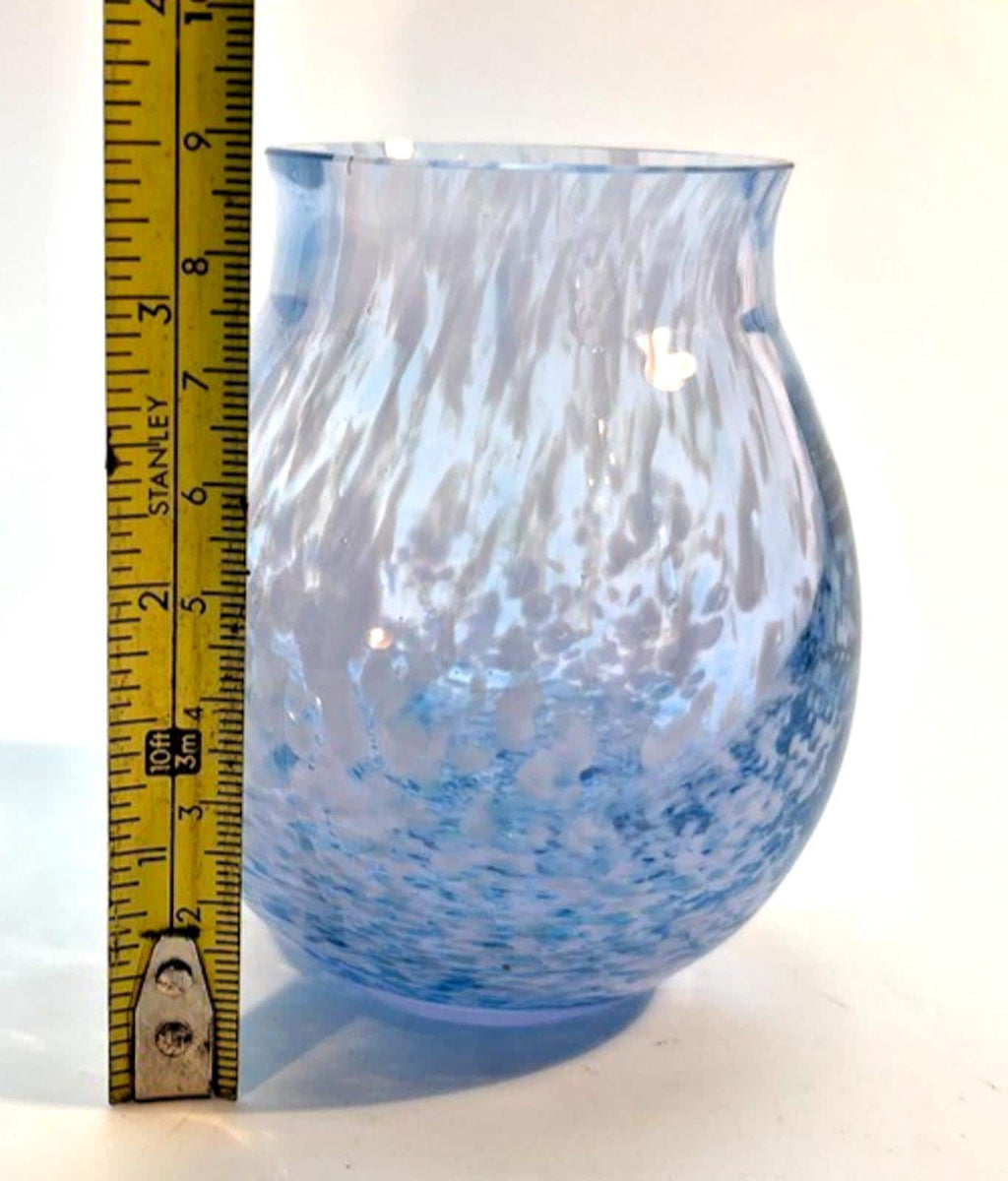 Caithness Glass Vase Blue And White Swirl Pattern H9cm W7cm Pale Blue & Lilac