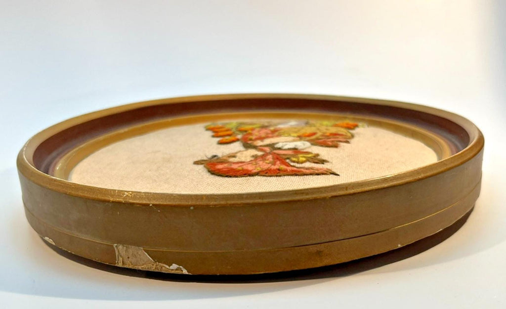 1970s Hummel Embroidery Framed Pictures. Vintage Needlepoint, German Wall Art