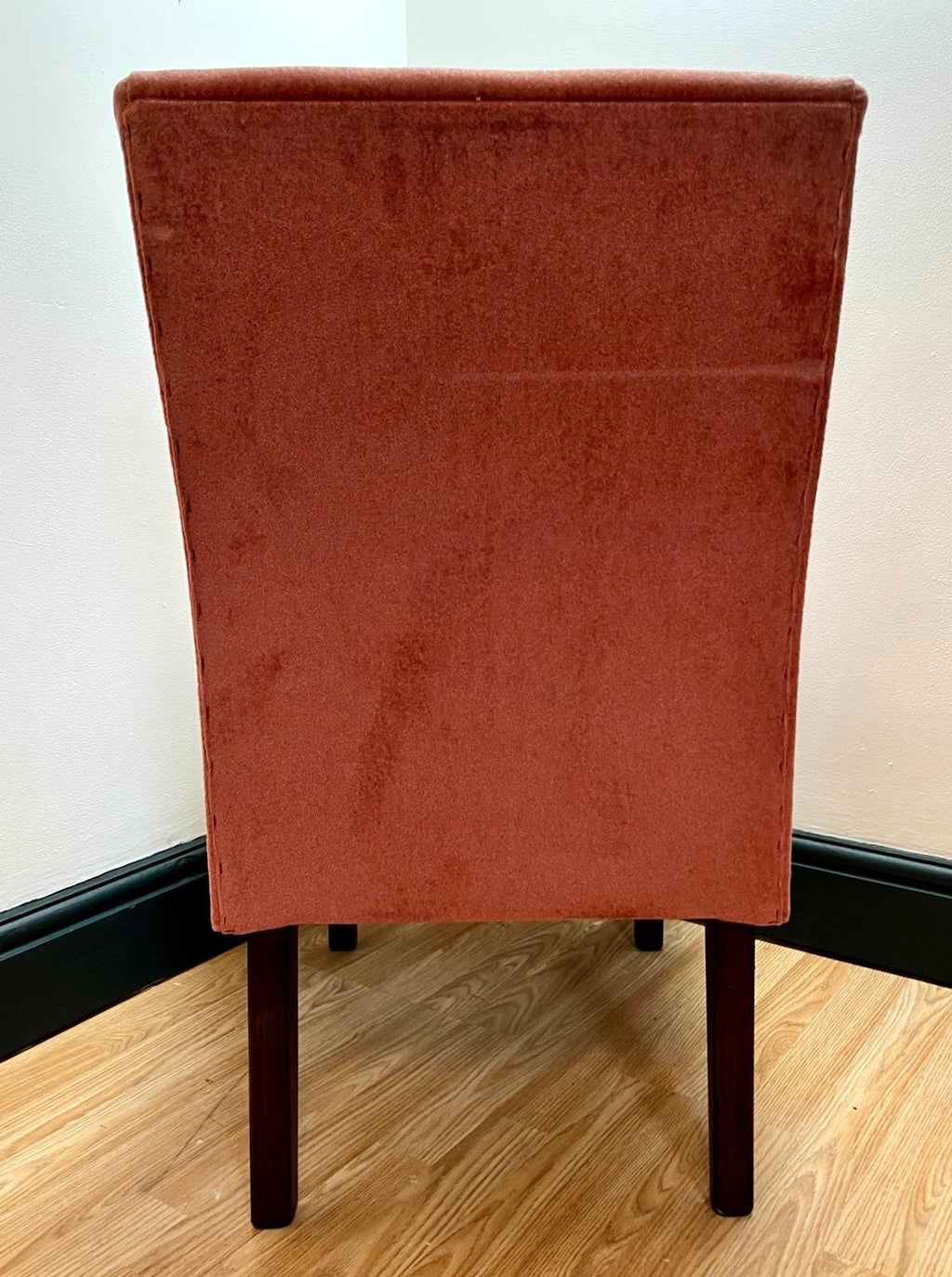 Vintage Mid Century Style Slipper Chair Pink Accent Chair Retro Upholstered Wood