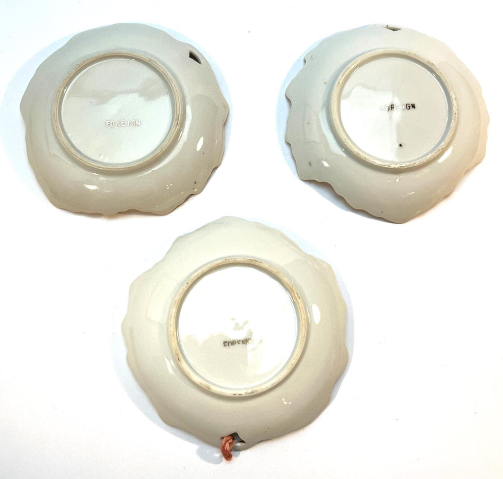 4 1950s China Plates with Hand Painted Floral Detailing. Pre-Viceroy Decorative
