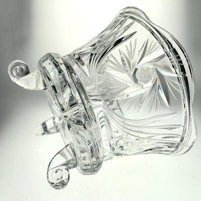 1938 Crystal Lidded Dish or Bowl on 3 Legs. Art Deco Crystal
