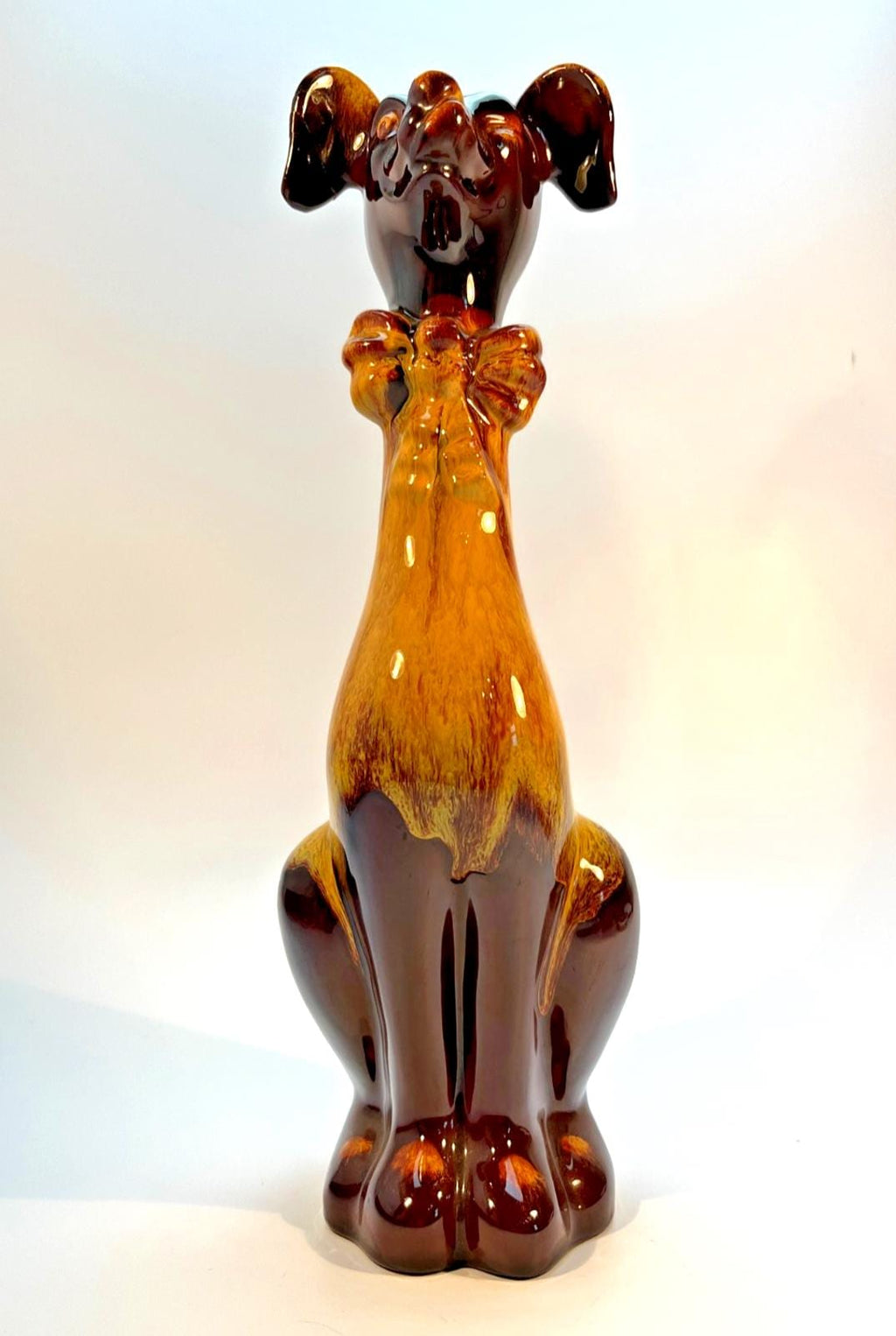 Vintage Canada Blue Mountain Winking Dog in Harvest Gold Rare Dog Figurine H33cm