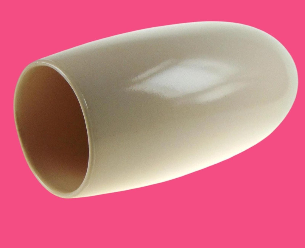 Vintage New Devon Pottery Vase – 1950s Pink & Cream Floral Ceramic Flower Vase