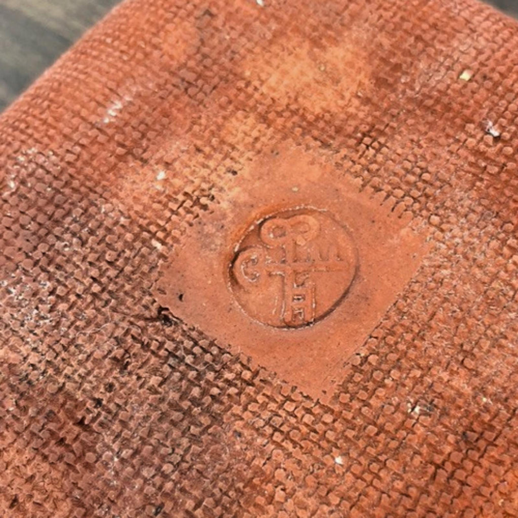 Crosskeys Pottery Square Bowl Mid Century Leaf Dish Jan Zoe Ellison Terracotta