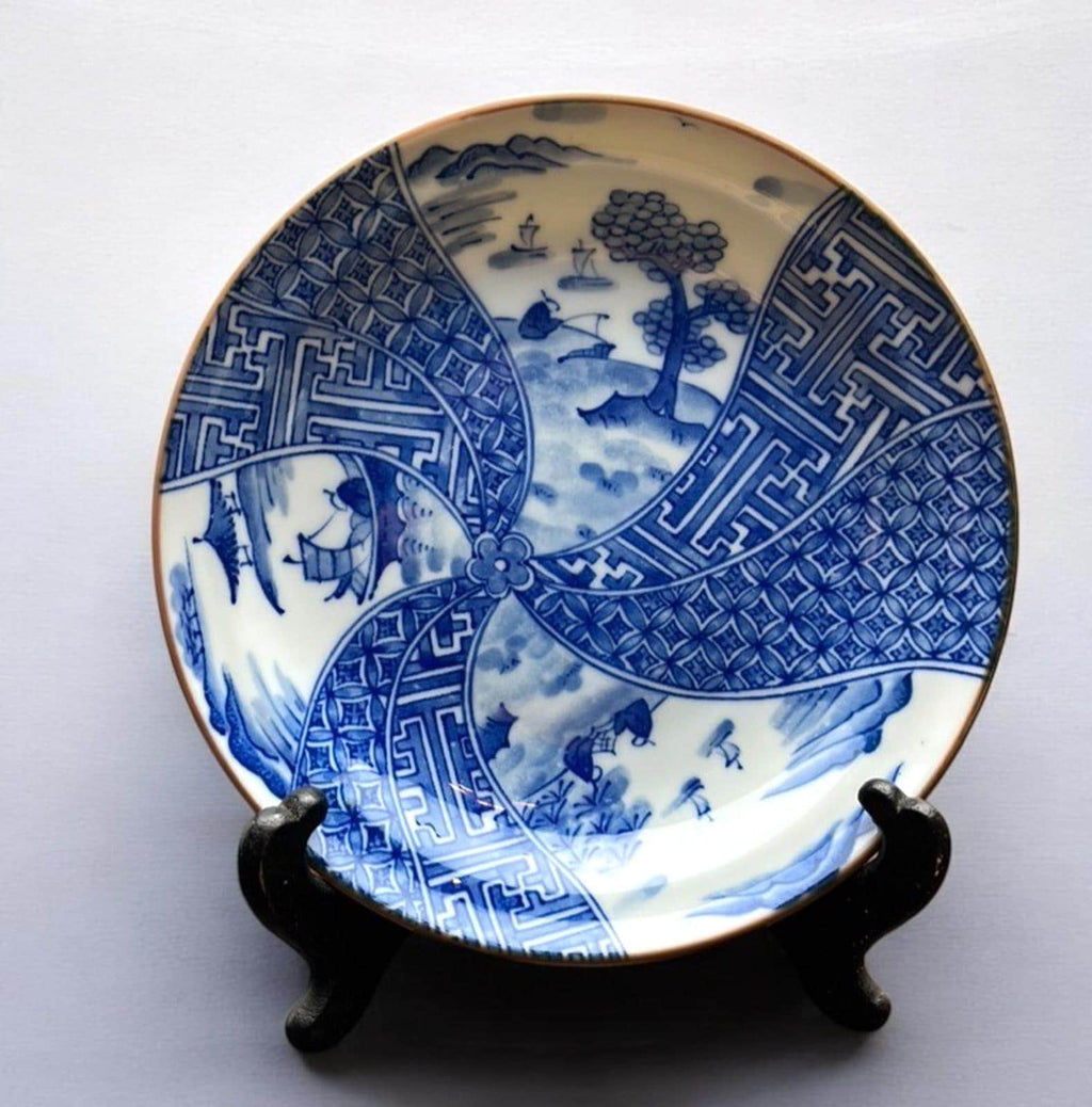 Chinese Blue White Porcelain Plate Chenghua Mark 成化 Vintage Style 20th C