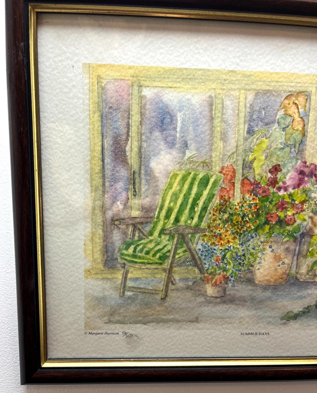 Margaret Harrison Summer Days Art Print 56 of 250 Signed Framed Garden Flowers