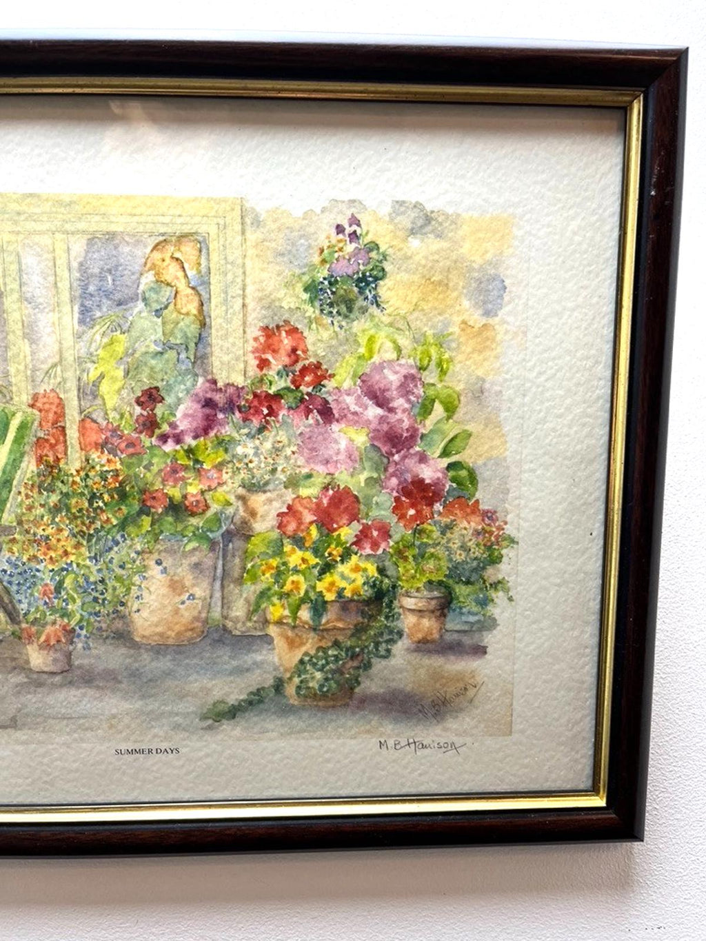 Margaret Harrison Summer Days Art Print 56 of 250 Signed Framed Garden Flowers