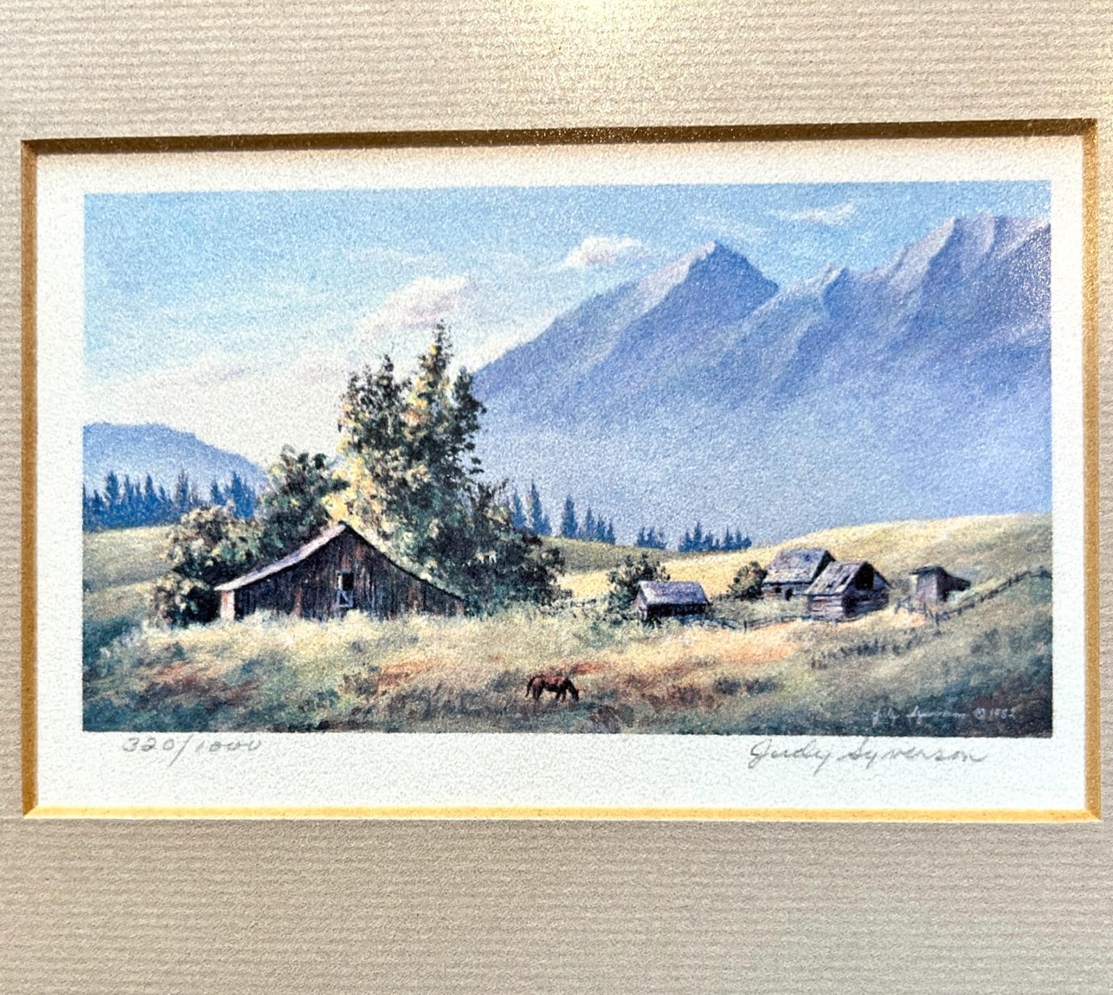 Judy Syverson Signed Limited Edition Print 1982 Canadian Barn Landscape 328/1000