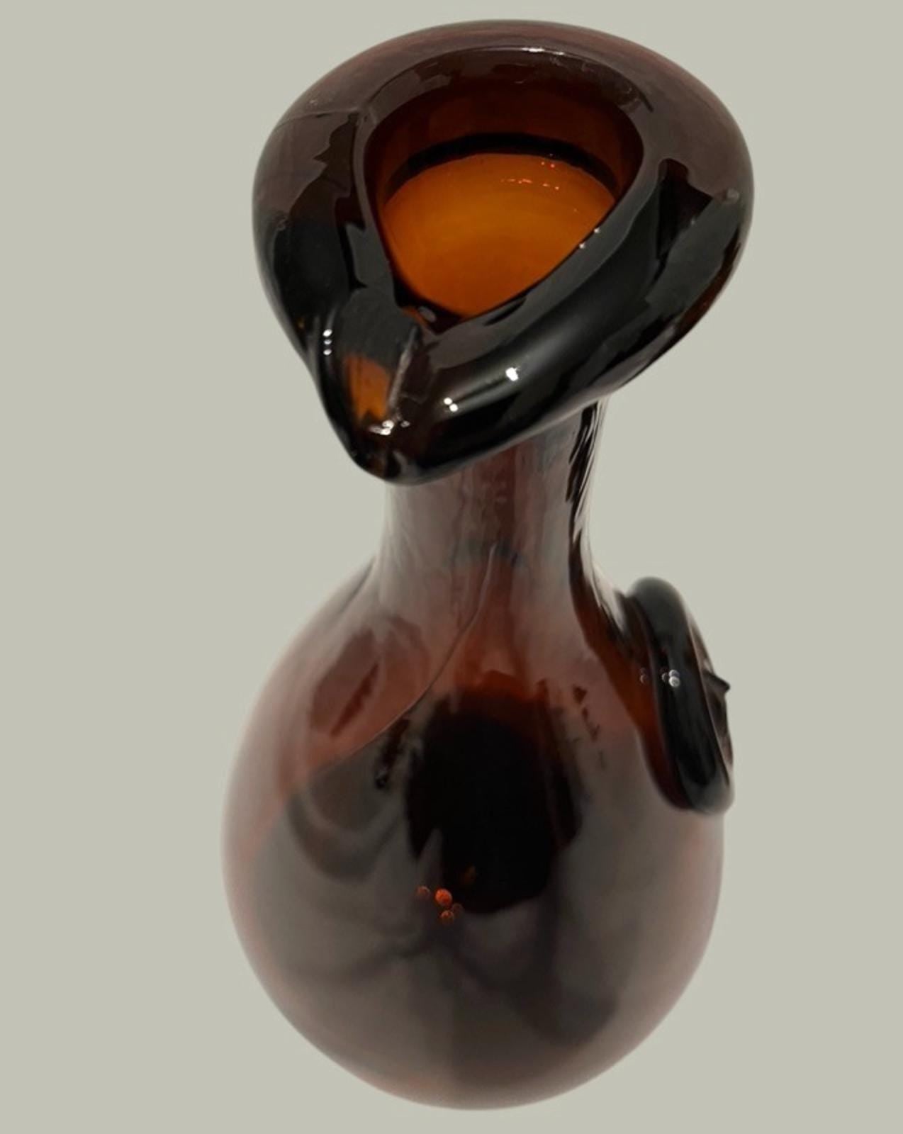 Mid Century Brown Glass Decanters Holmegaard Viking Carafe Vintage Scandinavian Glass