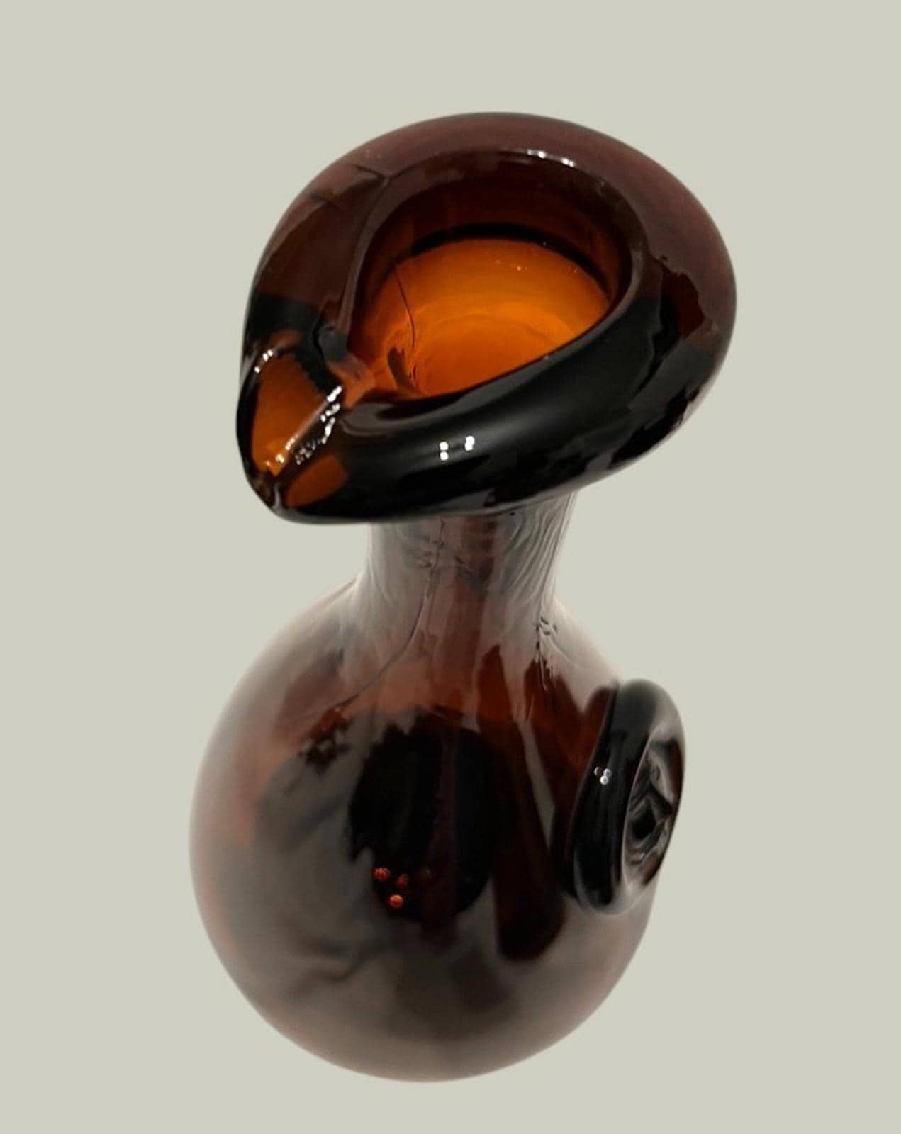 Mid Century Brown Glass Decanters Holmegaard Viking Carafe Vintage Scandinavian Glass