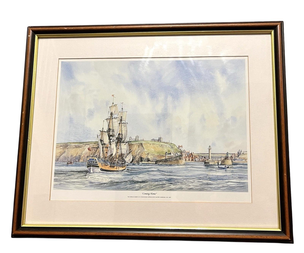 Whitby Endeavour Coming Home Maritime Framed Print 54x44cm Nautical Art Freeman