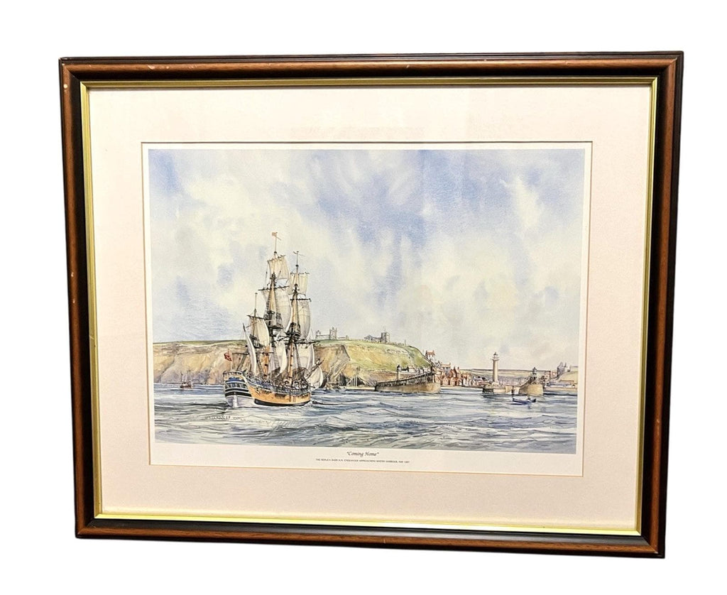 Whitby Endeavour Coming Home Maritime Framed Print 54x44cm Nautical Art Freeman