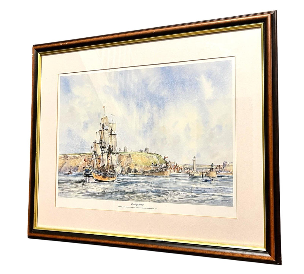 Whitby Endeavour Coming Home Maritime Framed Print 54x44cm Nautical Art Freeman