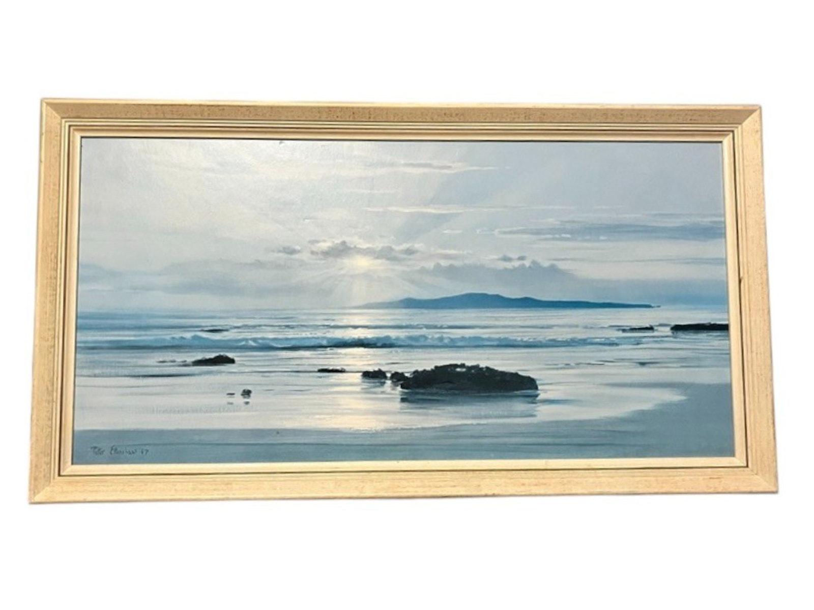 Mid Century Peter Ellenshaw Sunset Sea Framed Print 83cm – Boots 1967
