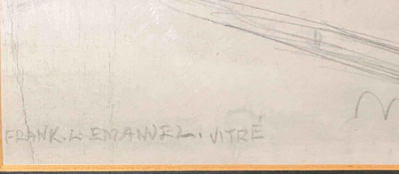 Frank L. Emanuel Original Drawing Vitré 44x31cm French Town Pencil Sketch