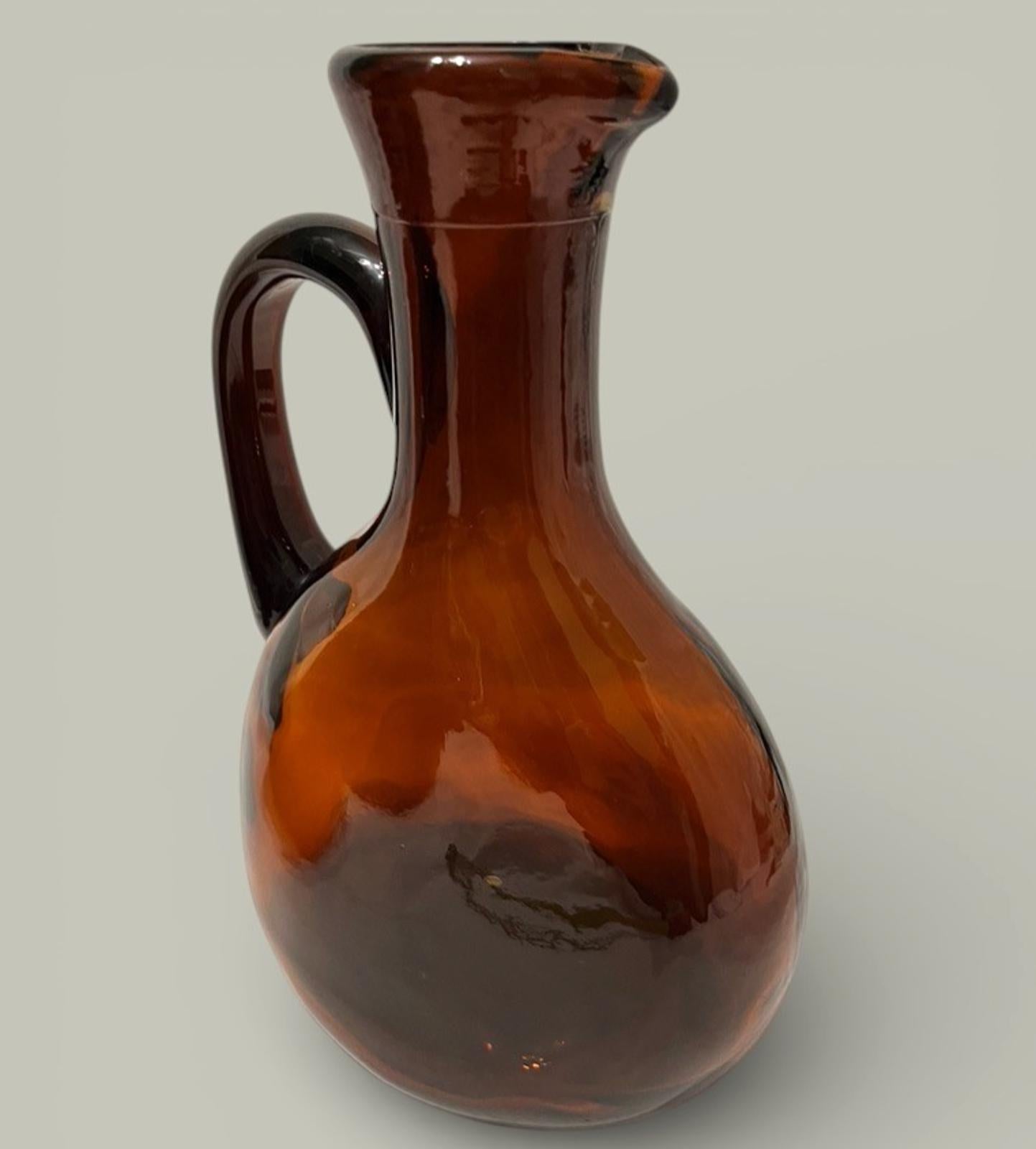Mid Century Brown Glass Decanters Holmegaard Viking Carafe Vintage Scandinavian Glass