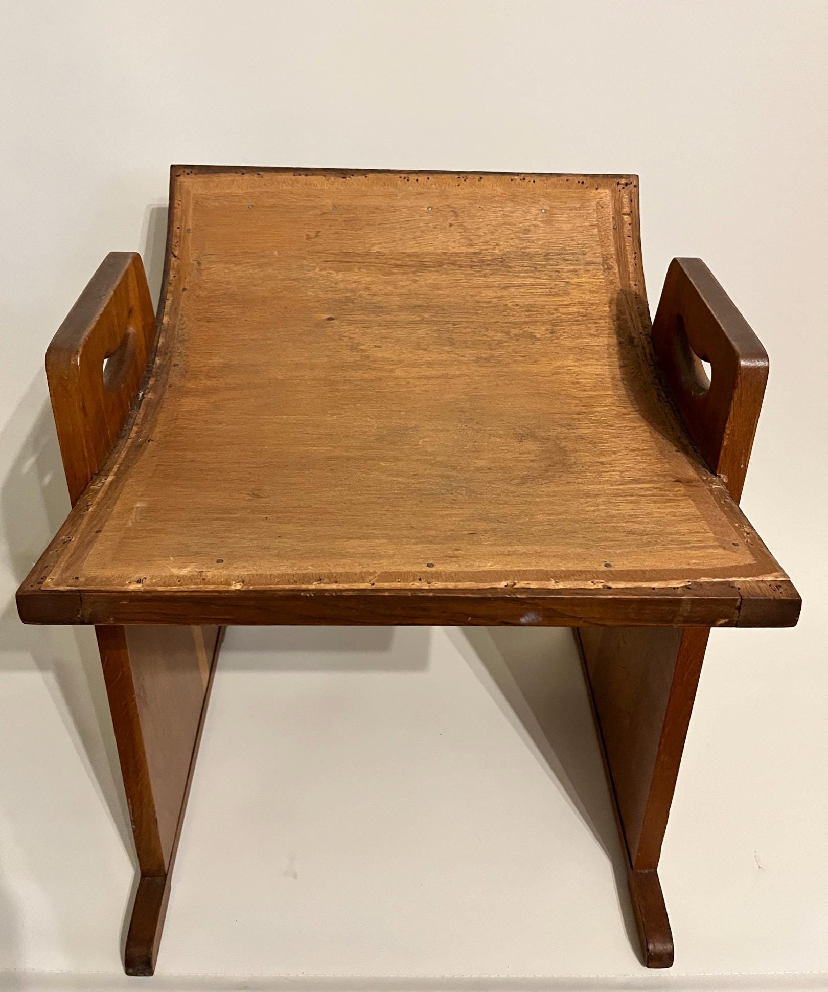 Gomme Vanity Stool Arts & Crafts Oak Floral Embroidery Seat or Piano Stool