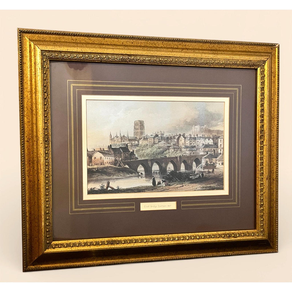 Framed Print – Elvet Bridge Durham, 19th-Century Style View | 48 x 40cm